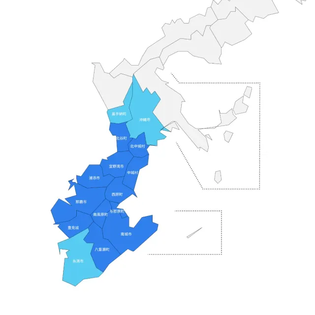 沖縄県の往診対応エリア図